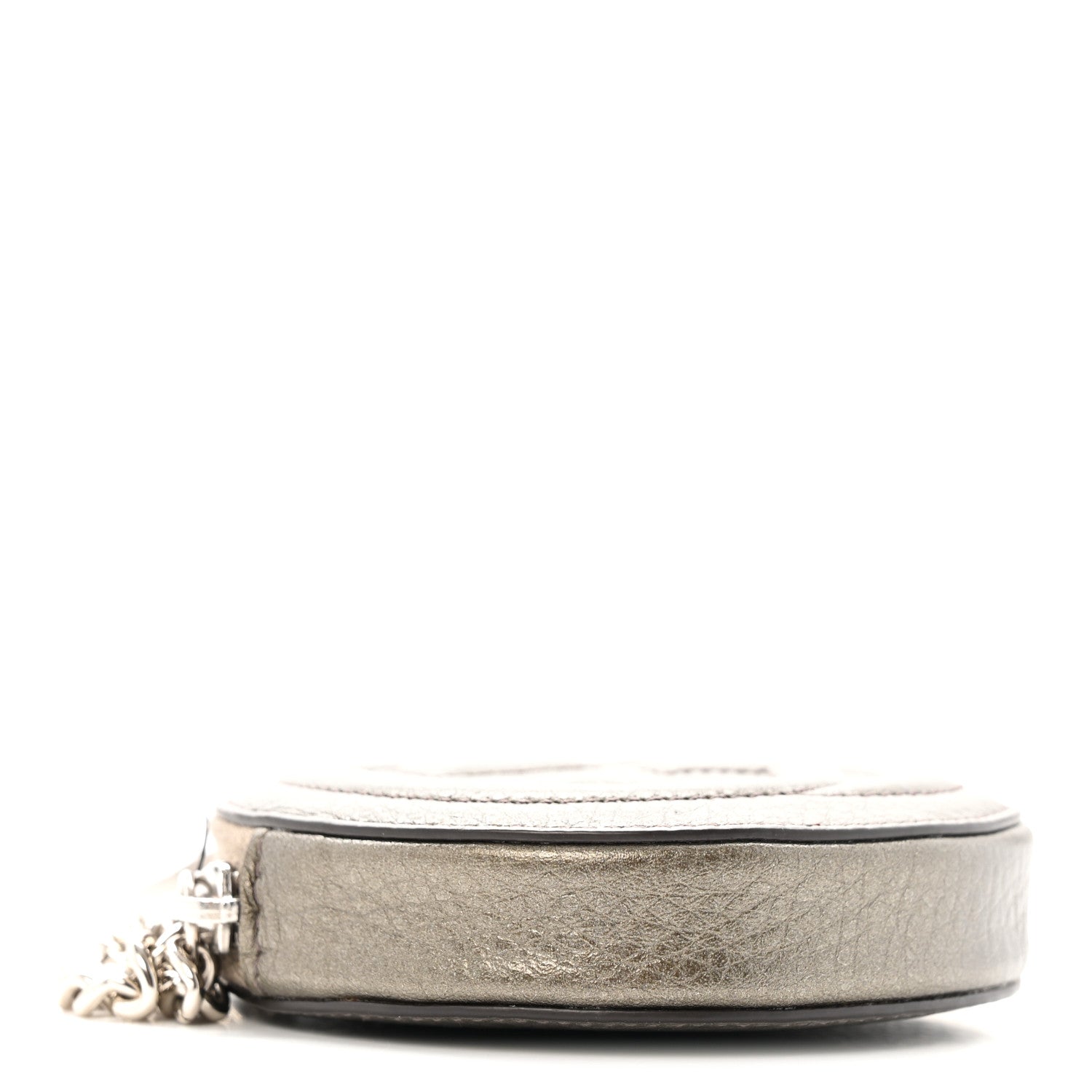 Gucci Metallic Pebbled Calfskin Round Coin Purse Sasso 4 of 7