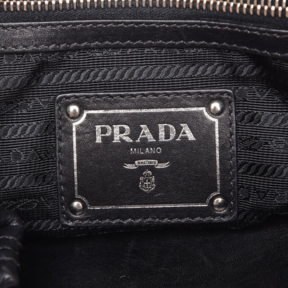 Prada Soft Calf Pleated Hobo Nero Black 6 of 8