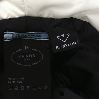 Prada Re-Nylon Triangle Logo Padded Mens Bucket Hat M White Rosso 8 of 9