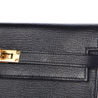 Hermes Chevre Mysore Kelly Longue Wallet Black 8 of 8
