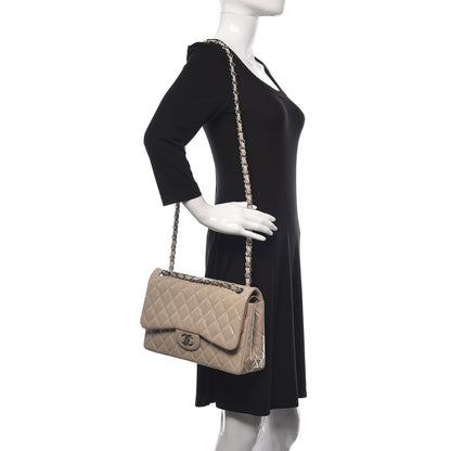 Chanel Patent Quilted Jumbo Double Flap Light Beige 2 of 11