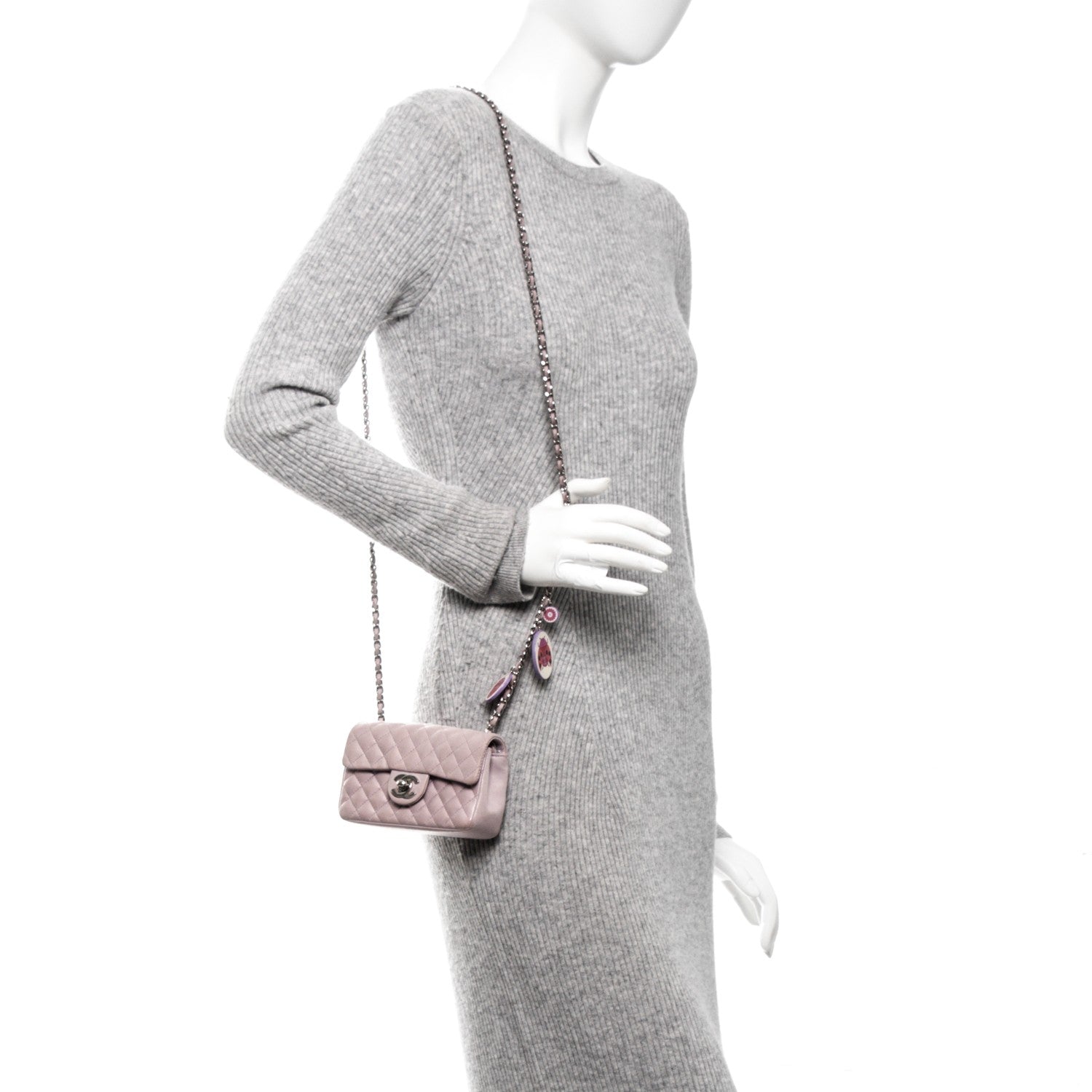 Chanel Lambskin Quilted Ladybug Extra Mini Flap Lavender 2 of 9