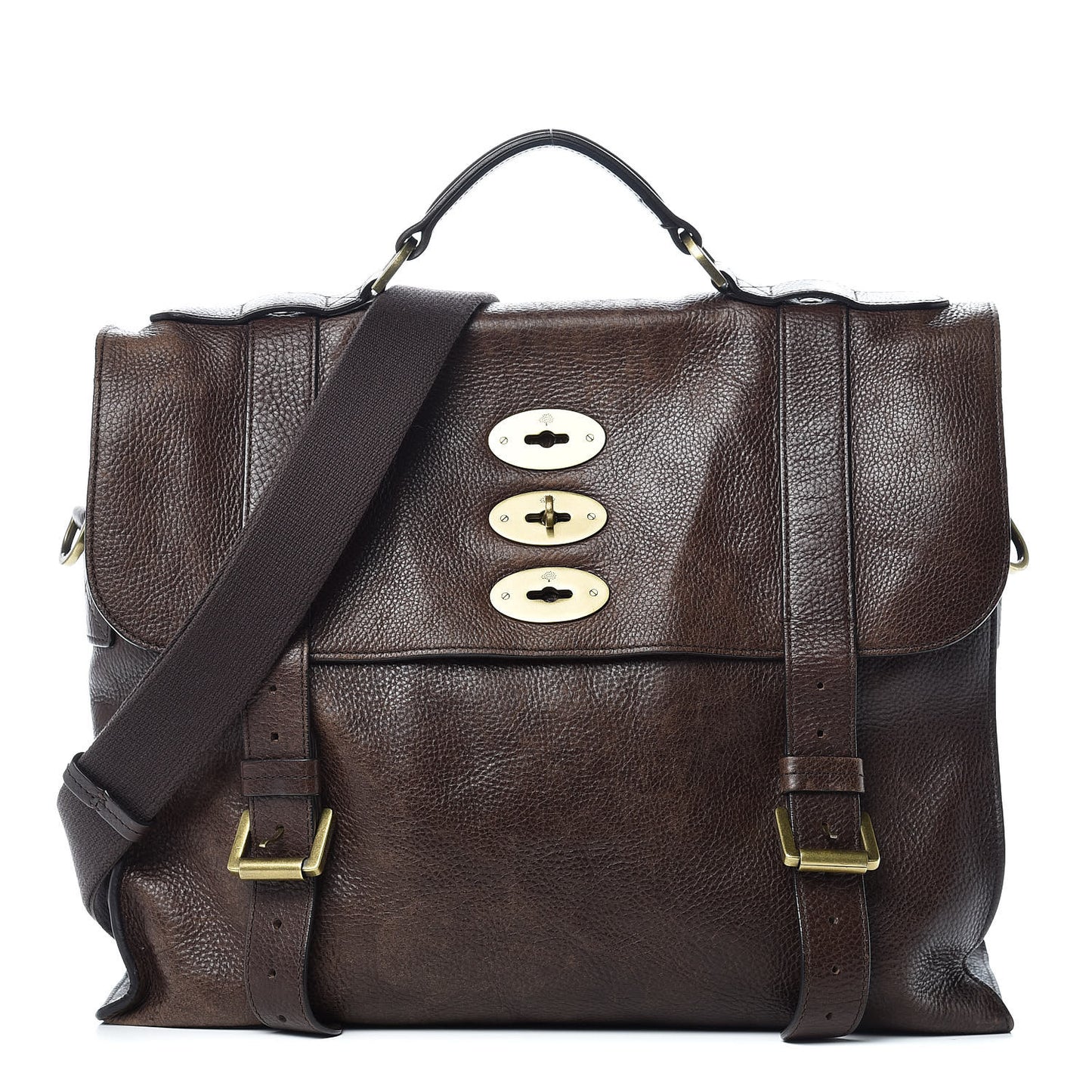 Natural Calfskin Ted Convertible Messenger Bag Brown