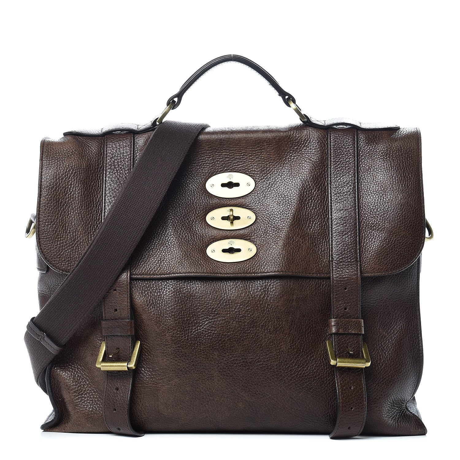 Mulberry Natural Calfskin Ted Convertible Messenger Bag Brown 1 of 10