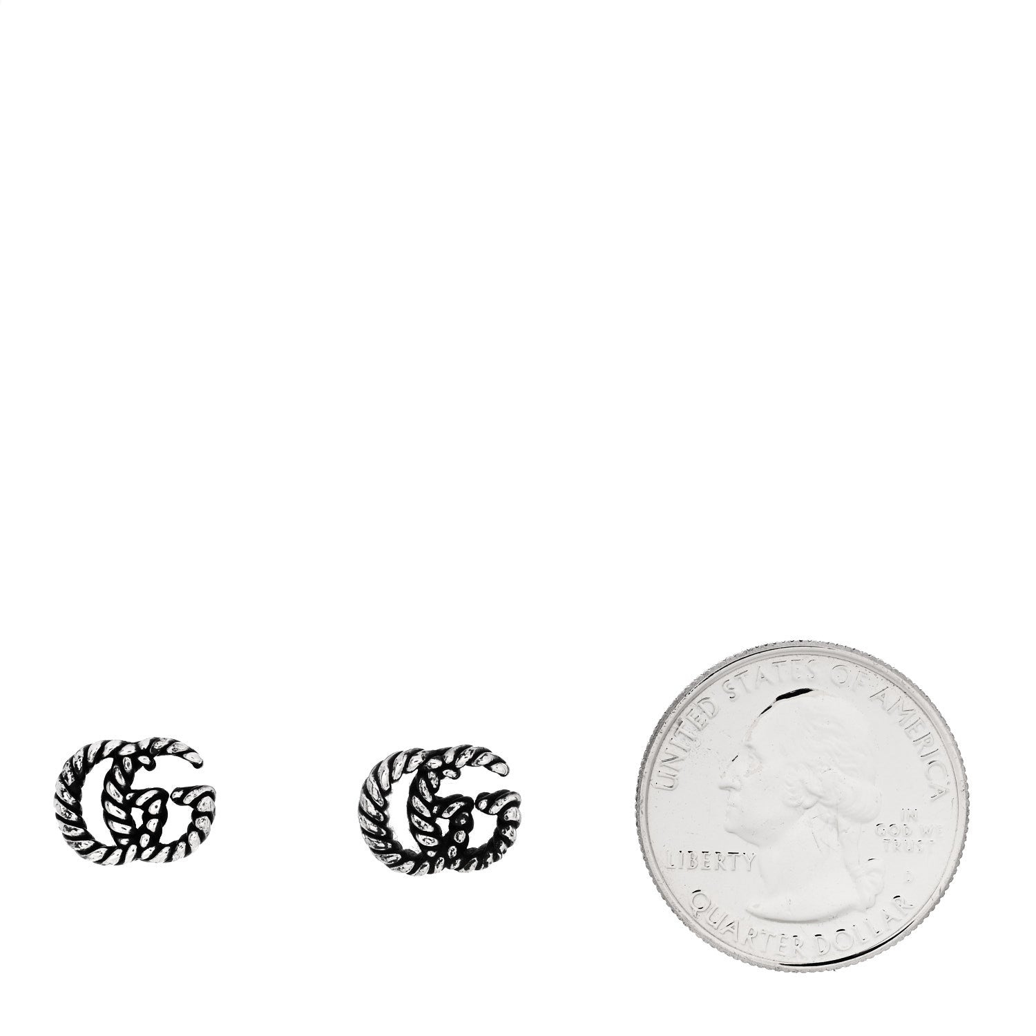Gucci Sterling Silver Torchon Double G Earrings 2 of 4