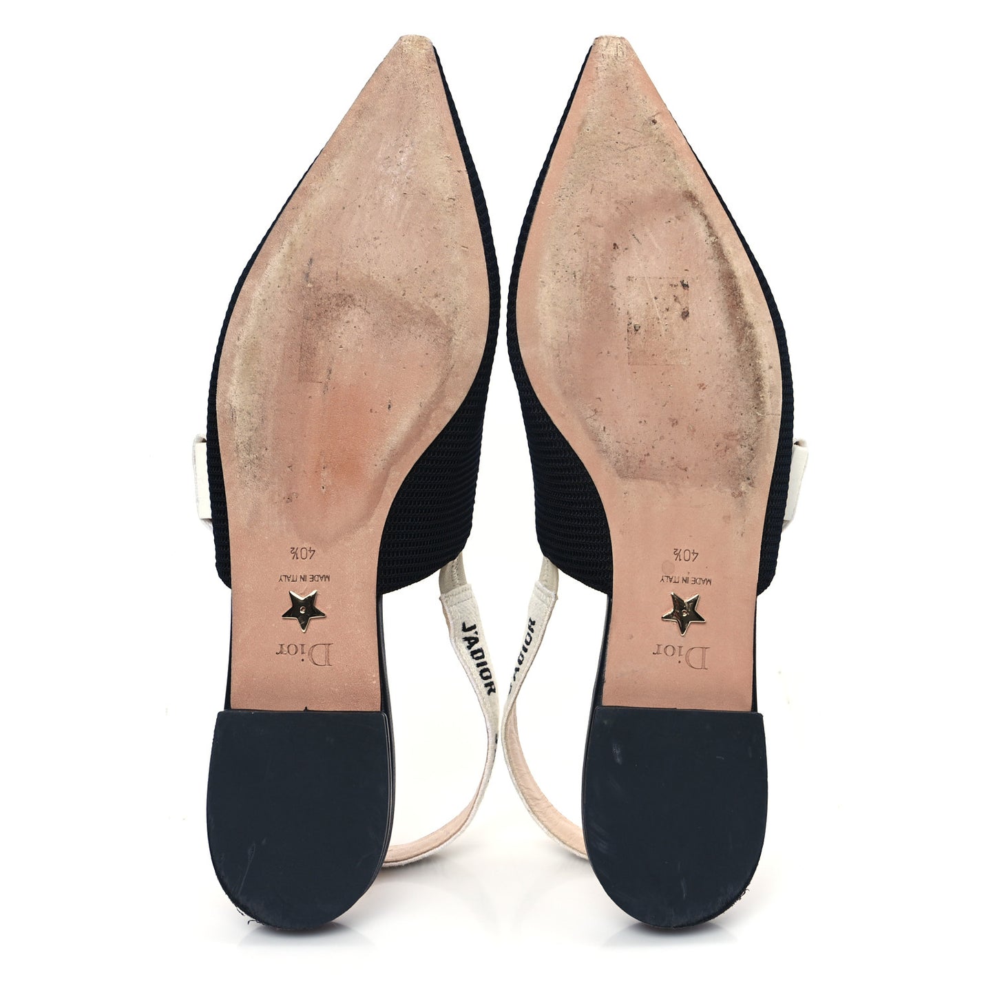 Technical Canvas Ribbon J'Adior Slingback Ballet Flats 40.5 Black