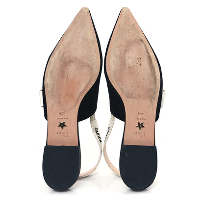 Christian Dior Technical Canvas Ribbon J'Adior Slingback Ballet Flats 40.5 Black 5 of 9