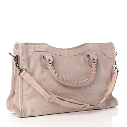 Balenciaga Metallic Craquele Calfskin Classic Hardware City Bois de Rose 2 of 9