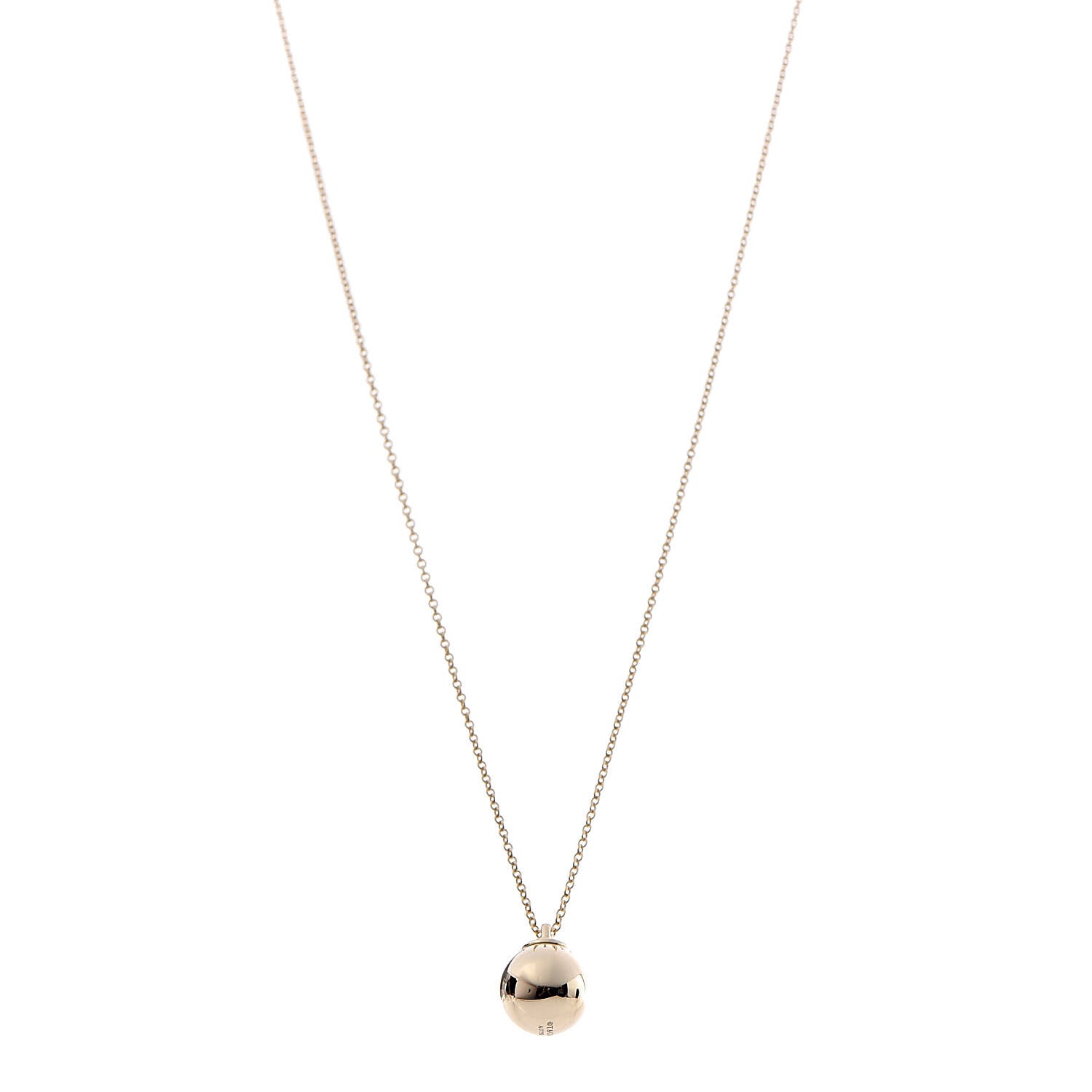Tiffany 18K Yellow Gold 12.75mm HardWear Ball Pendant Necklace 1 of 6