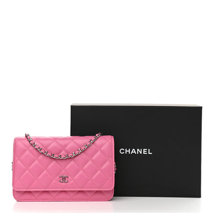 Chanel Lambskin Quilted Wallet on Chain WOC Pink 12 of 12