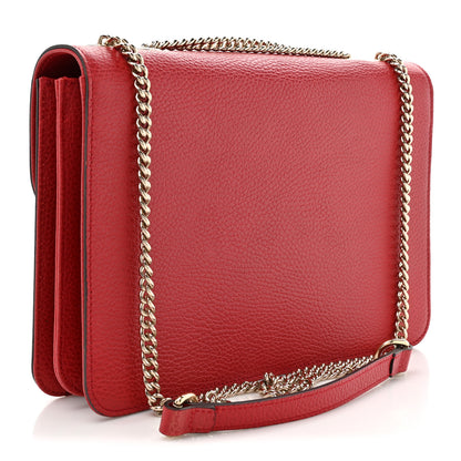 Gucci Dollar Calfskin Interlocking G Shoulder Bag Red 3 of 12