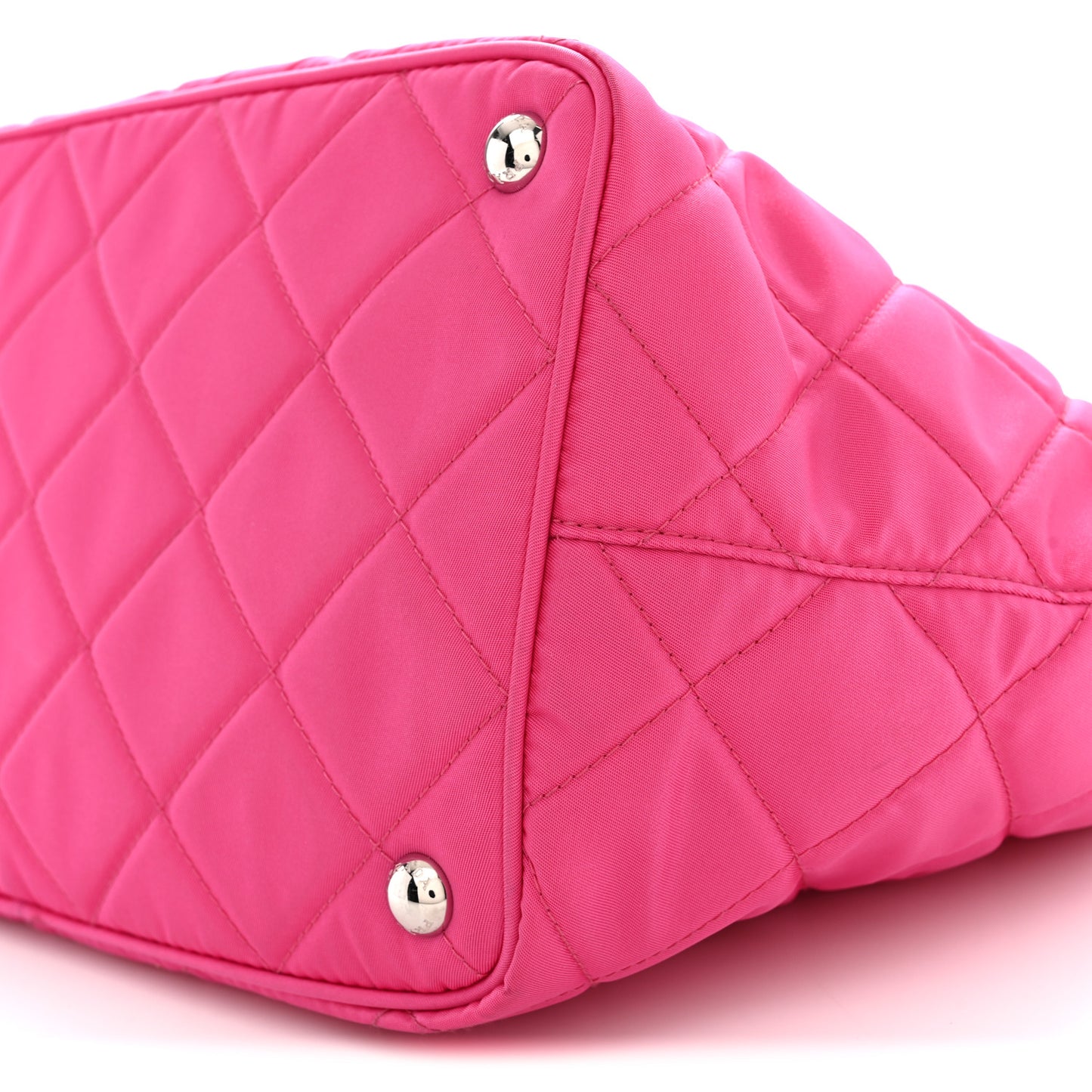 Tessuto Nylon Quilted Shopping Tote Fuxia
