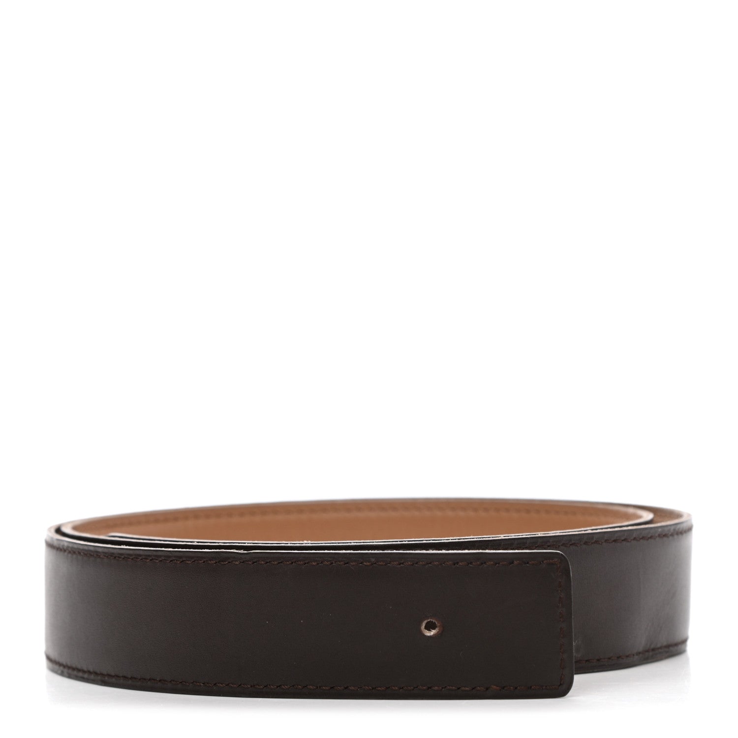 Hermes Chamonix Swift 32mm Belt Strap 90 Chocolate Biscuit 1 of 8
