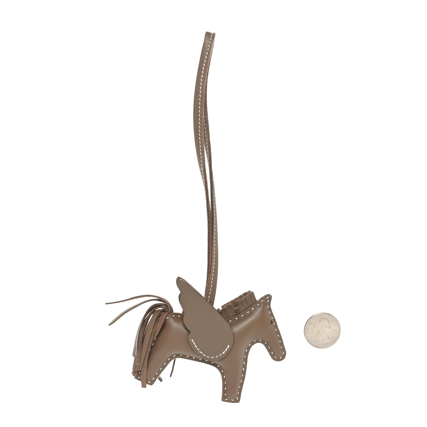 Milo Lambskin Grigri Rodeo Pegase Horse Bag Charm PM Etoupe