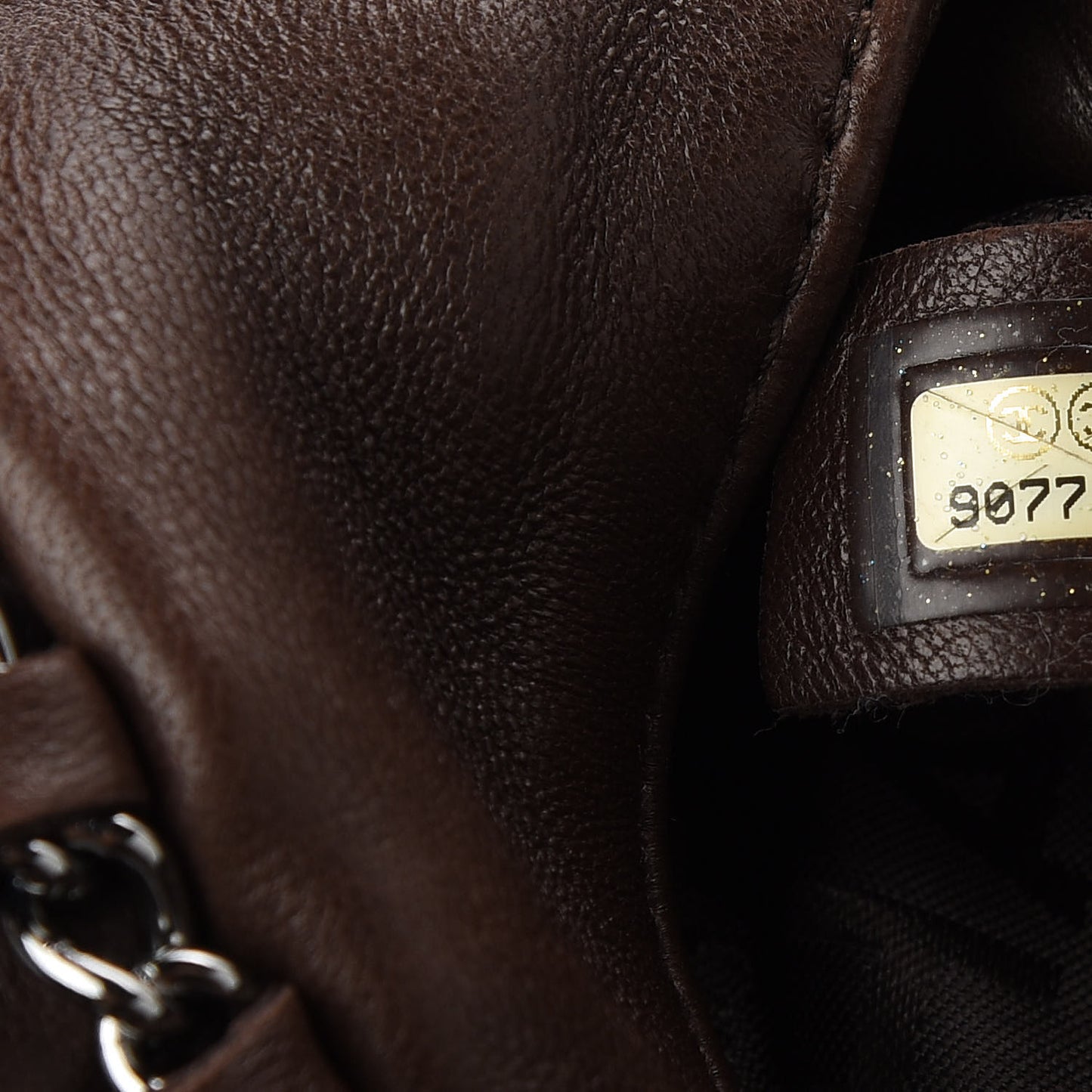 Calfskin Chain Hobo Brown