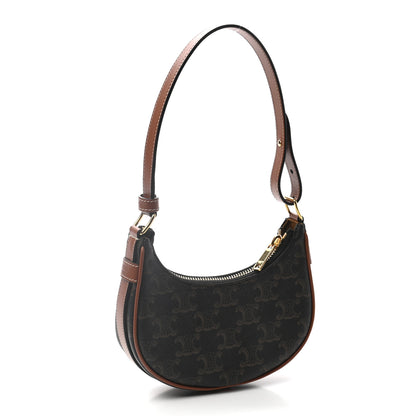 Celine Canvas Calfskin Mini Ava Triomphe Shoulder Bag Tan 3 of 7