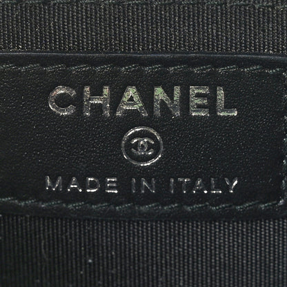 Chanel Lambskin Camellia Embossed Studded Zip Coin Purse Black 6 of 7