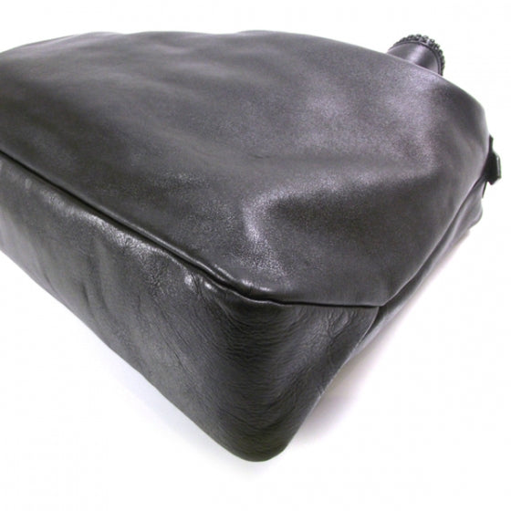 Leather Large Horsebit Chain Hobo