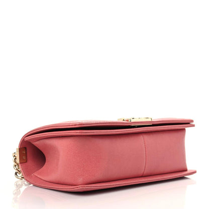 Chanel Caviar Chevron Quilted Medium Boy Flap Pink 4 of 14