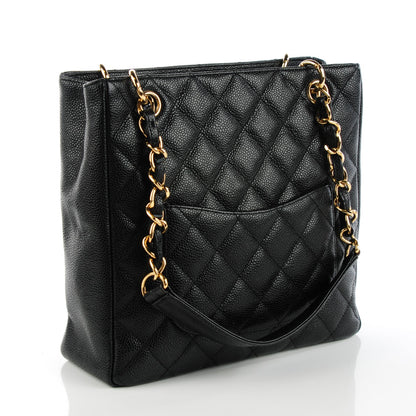 Chanel Caviar Quilted Petit Shopping Tote PST Black 3 of 7