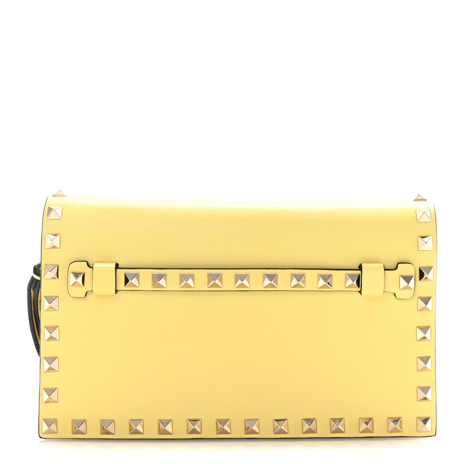 Valentino Garavani Nappa Rockstud Wristlet Clutch Light Yellow 1 of 6