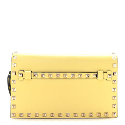 Valentino Garavani Nappa Rockstud Wristlet Clutch Light Yellow 1 of 6