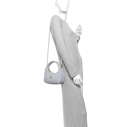 Miu Miu Nappa Matelasse Small Wander Hobo Fiordaliso 2 of 10