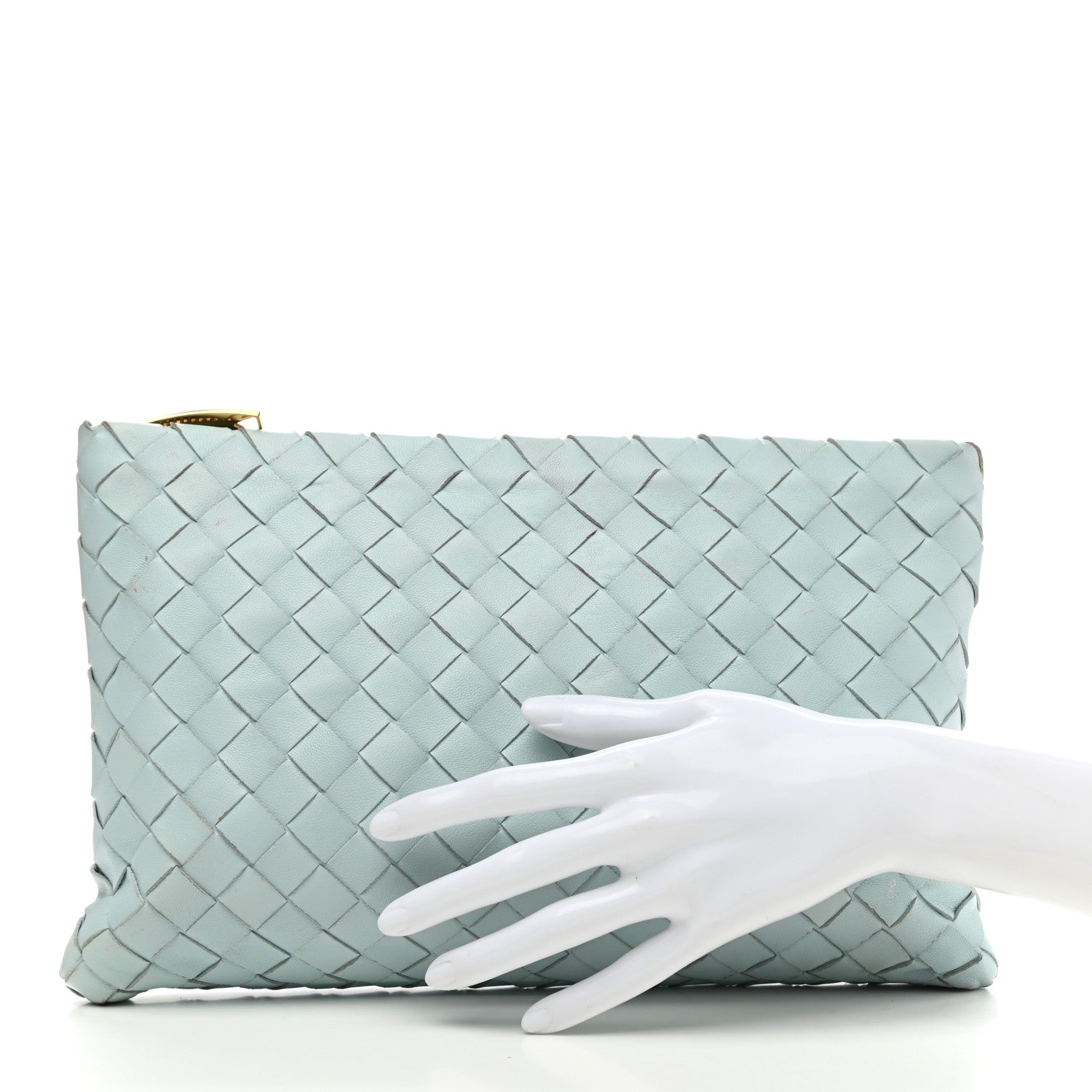 Bottega Veneta Nappa Intrecciato Large Flat Zip Pouch Spearmint 2 of 13