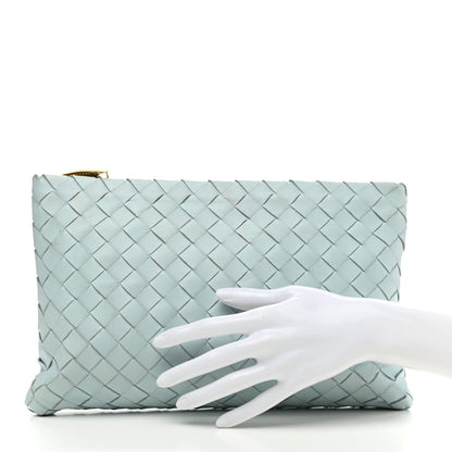 Bottega Veneta Nappa Intrecciato Large Flat Zip Pouch Spearmint 2 of 13
