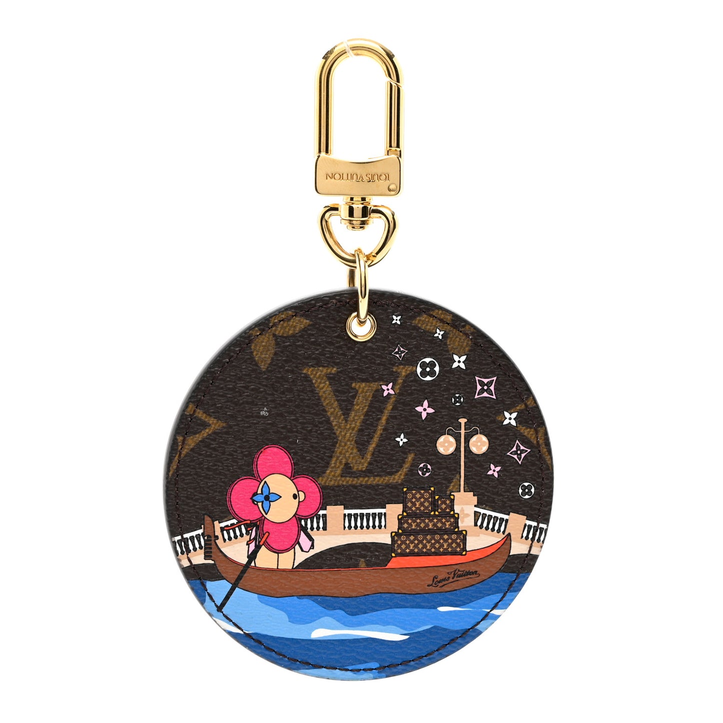 Monogram 2019 Christmas Animation Venice Bag Charm Key Ring Blue