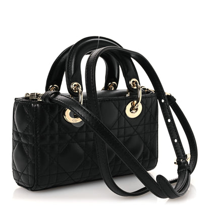 Christian Dior Lambskin Cannage Micro Lady D-Joy Black 3 of 11