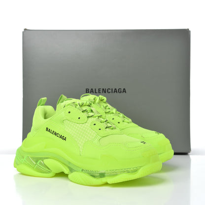 Balenciaga Fabric Mesh Clear Sole Womens Triple S Sneakers 37 Fluo Yellow 16 of 16