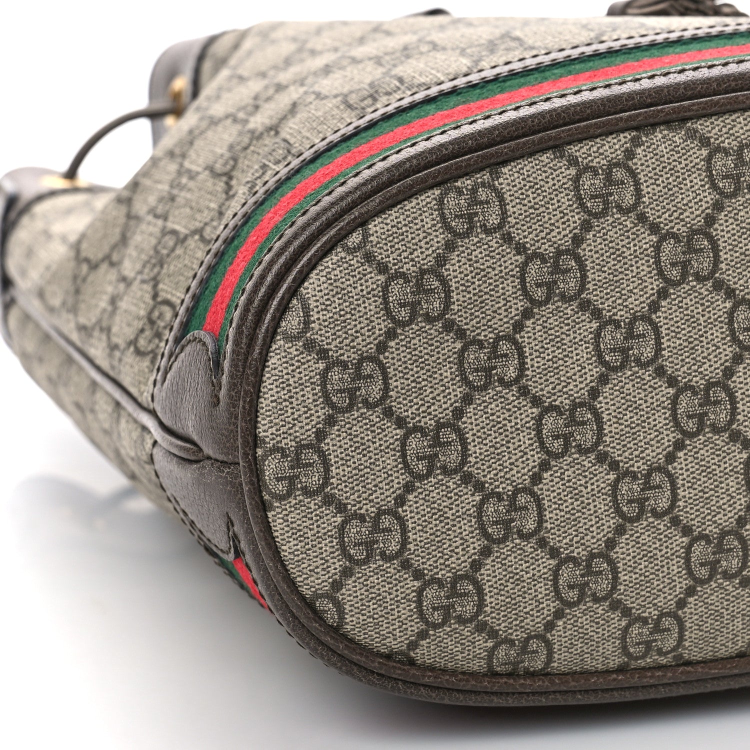 Gucci GG Supreme Monogram Web Ophidia Bucket Bag Brown 8 of 9