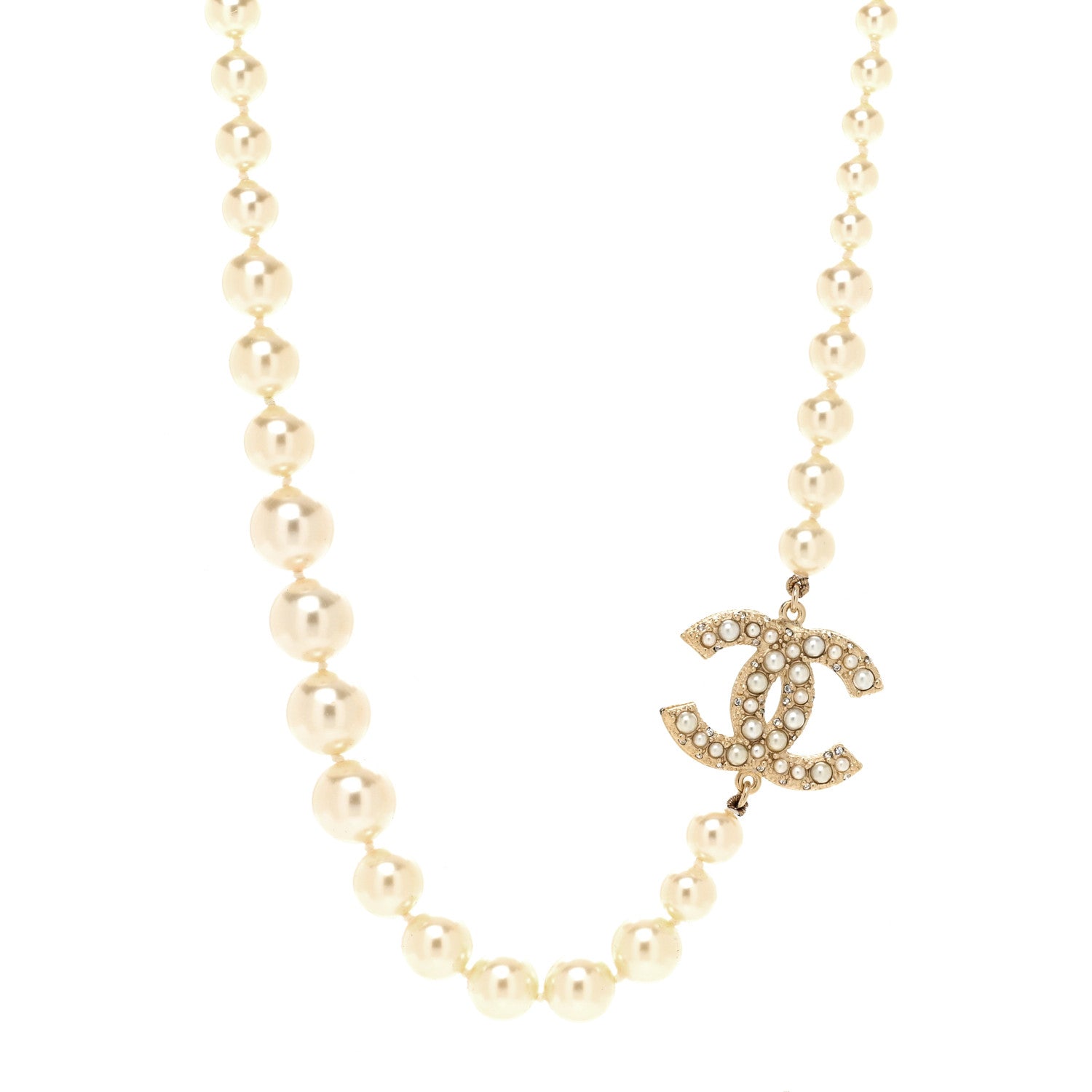 Chanel Pearl CC 100th Anniversary Necklace Light Gold 1 of 4