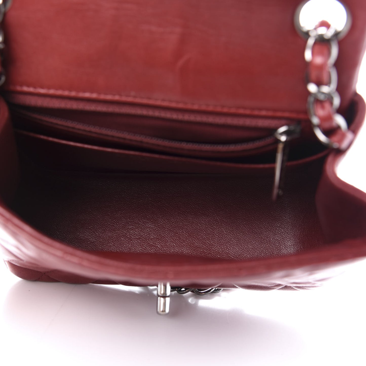 Lambskin Quilted Mini Square Flap Burgundy