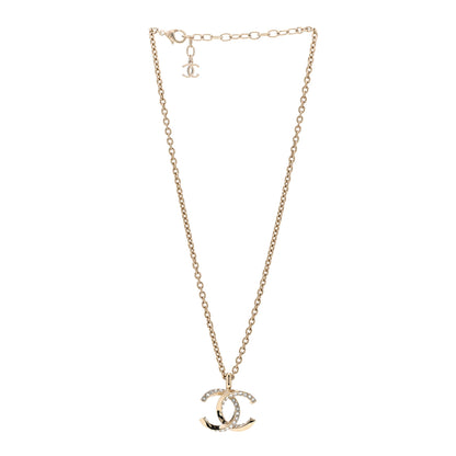 Chanel Metal Crystal CC Necklace Gold 3 of 5
