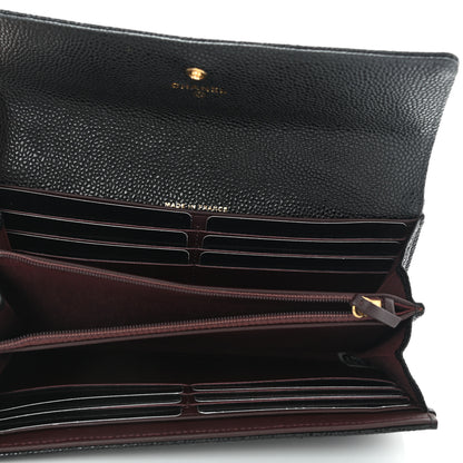 Chanel Caviar Quilted Large Gusset Flap Wallet Black 5 of 12