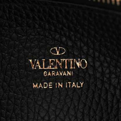 Valentino Garavani Pebbled Calfskin Rockstud Zip Around Wallet Black 6 of 6