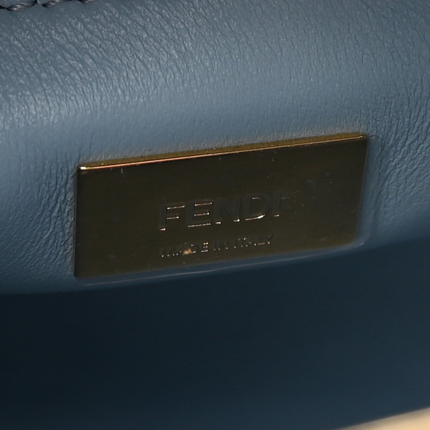 Fendi Nappa Mini Peekaboo Iconic Satchel Azzurro Baby 6 of 9