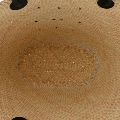 Loewe Calfskin Raffia Paulas Ibiza Sparkling Metallic Anagram Basket Tote Bag Natural Silver 5 of 10