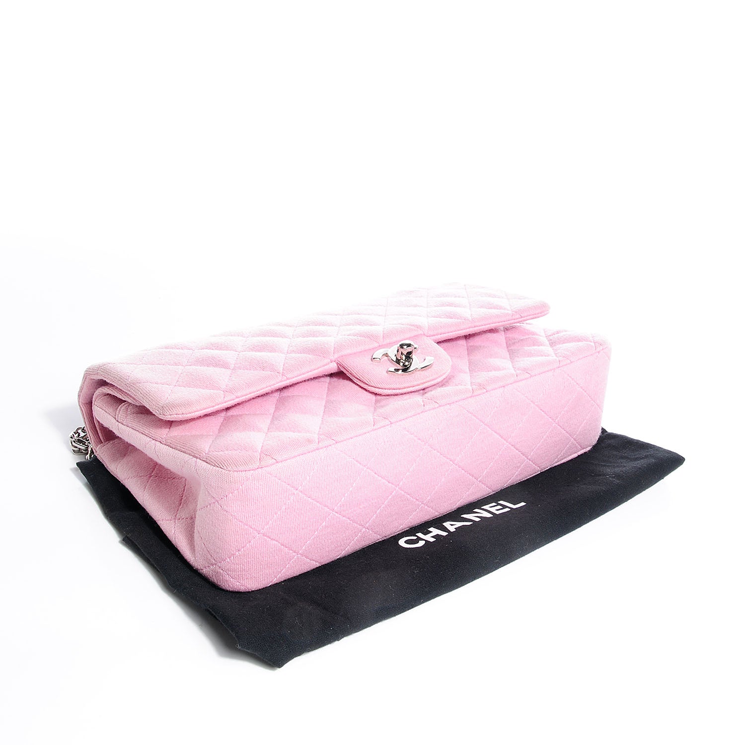 Chanel Jersey Quilted Medium Double Flap Pink 4 of 8