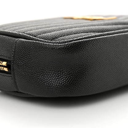Saint Laurent Grain De Poudre Matelasse Monogram Mini Lou Camera Bag Black 9 of 10