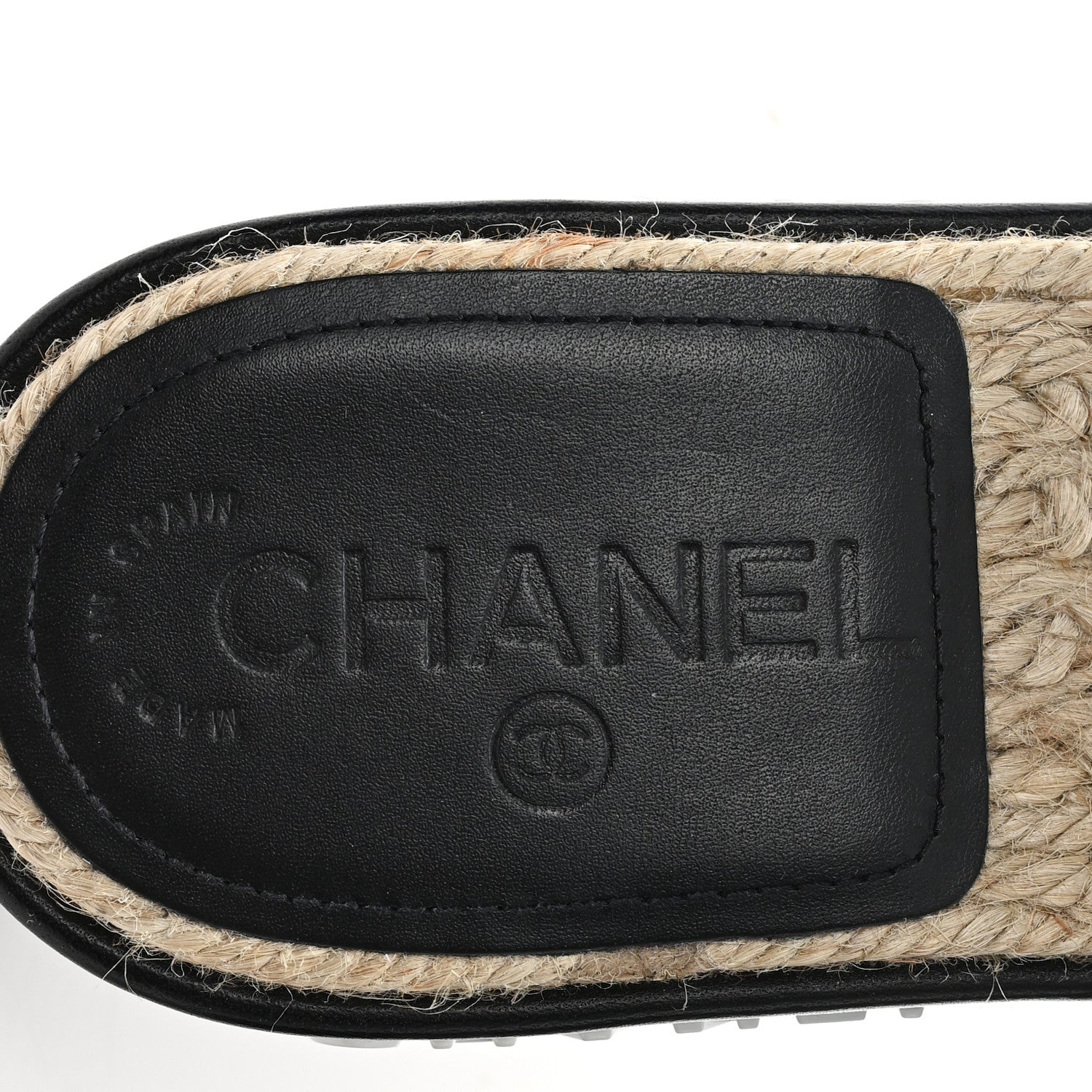 Chanel Lambskin Quilted CC Espadrille Slip On Sandals 36 Black 8 of 10