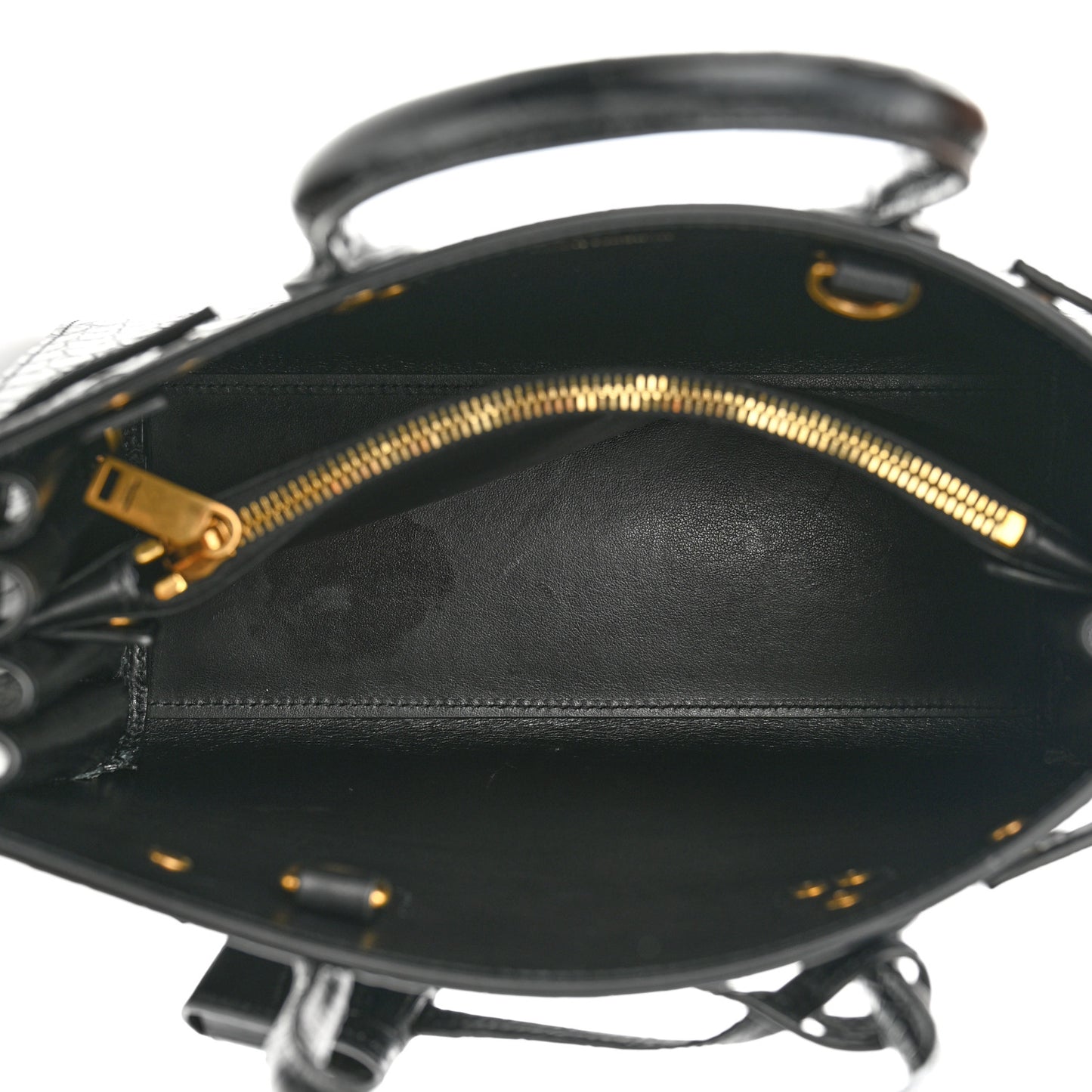 Calfskin Crocodile Embossed Baby Sac De Jour Black