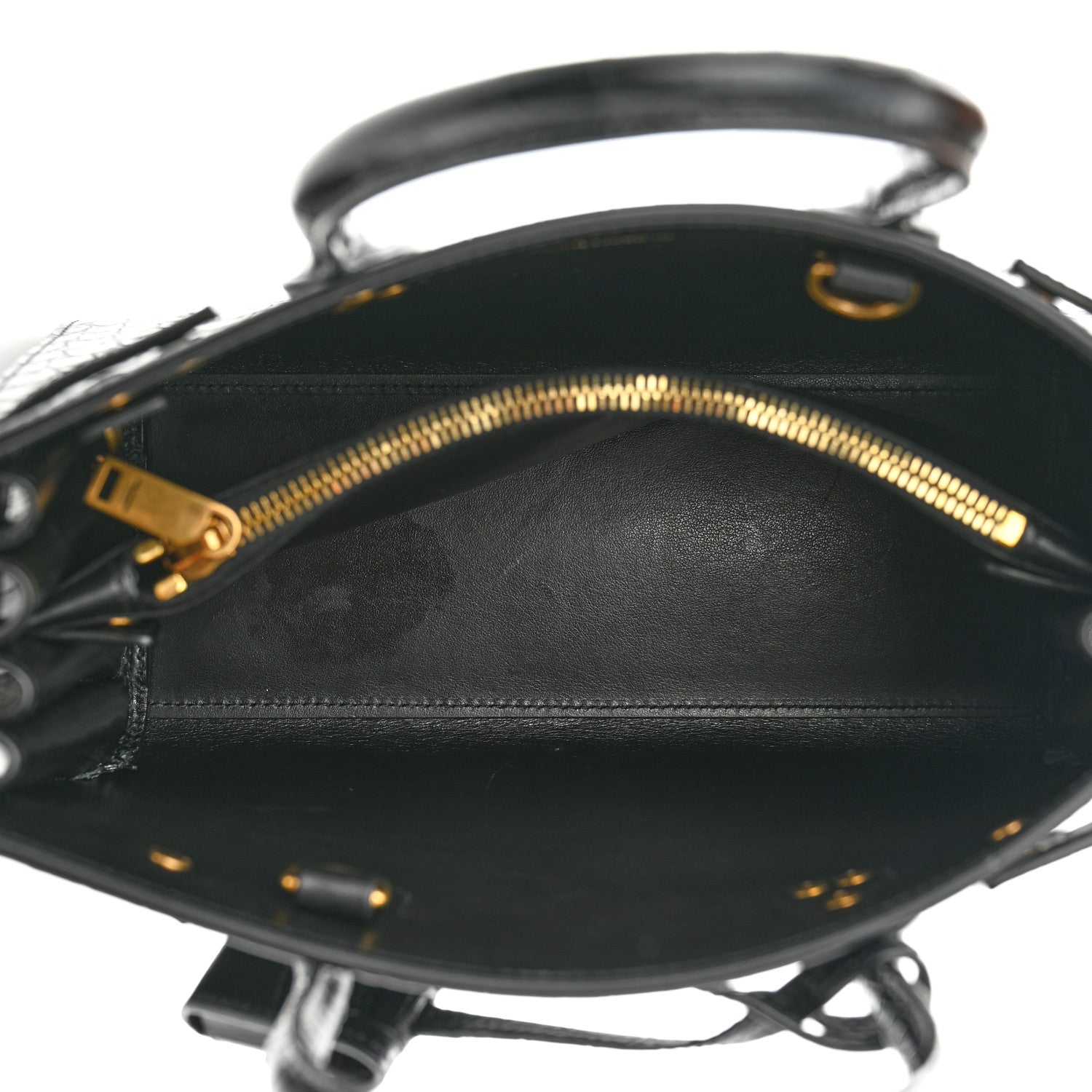 Saint Laurent Calfskin Crocodile Embossed Baby Sac De Jour Black 5 of 10