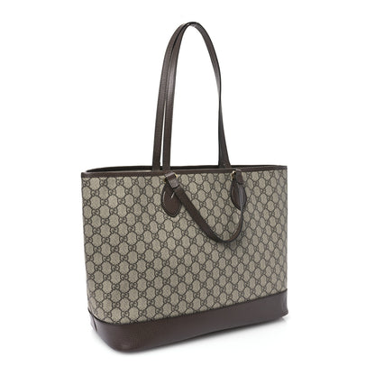 Gucci GG Supreme Monogram Textured Calfskin Large Ophidia Shoulder Tote Bag Beige Ebony New Acero 3 of 10