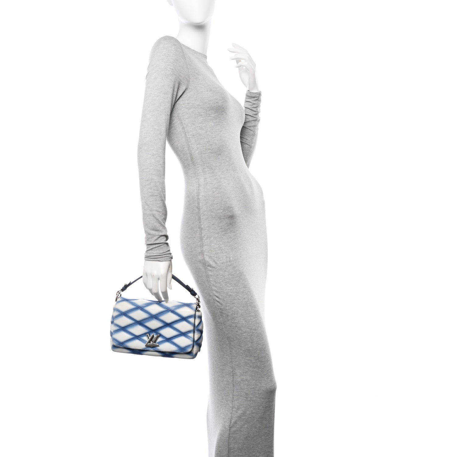 Louis Vuitton Lambskin Malletage Contraste GO-14 PM Blue 2 of 15