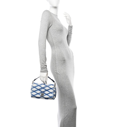 Louis Vuitton Lambskin Malletage Contraste GO-14 PM Blue 2 of 15