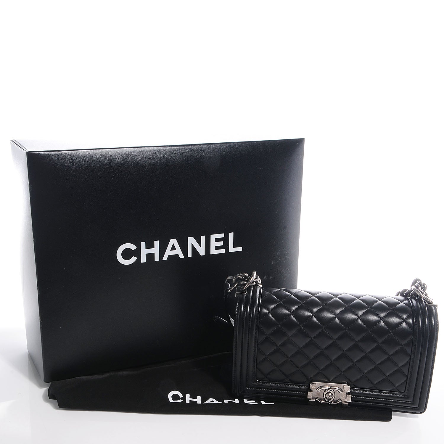 Chanel Lambskin Quilted Medium Boy Flap Black 5 of 9