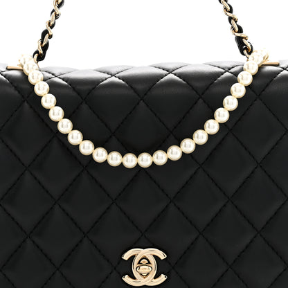 Chanel Lambskin Quilted Fantasy Pearl Flap Black 8 of 12